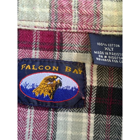 Men’s Falcon Bay Checked Long Sleeve Flannel Shirt SZ XLT - Picture 4 of 6